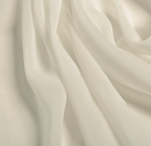 ткань шифон цвет белый молочный артикул у - 02065. Изображение №2