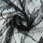 Гипюр, кружево I0550 WITHOUT SEQUINS Черная #BLACK